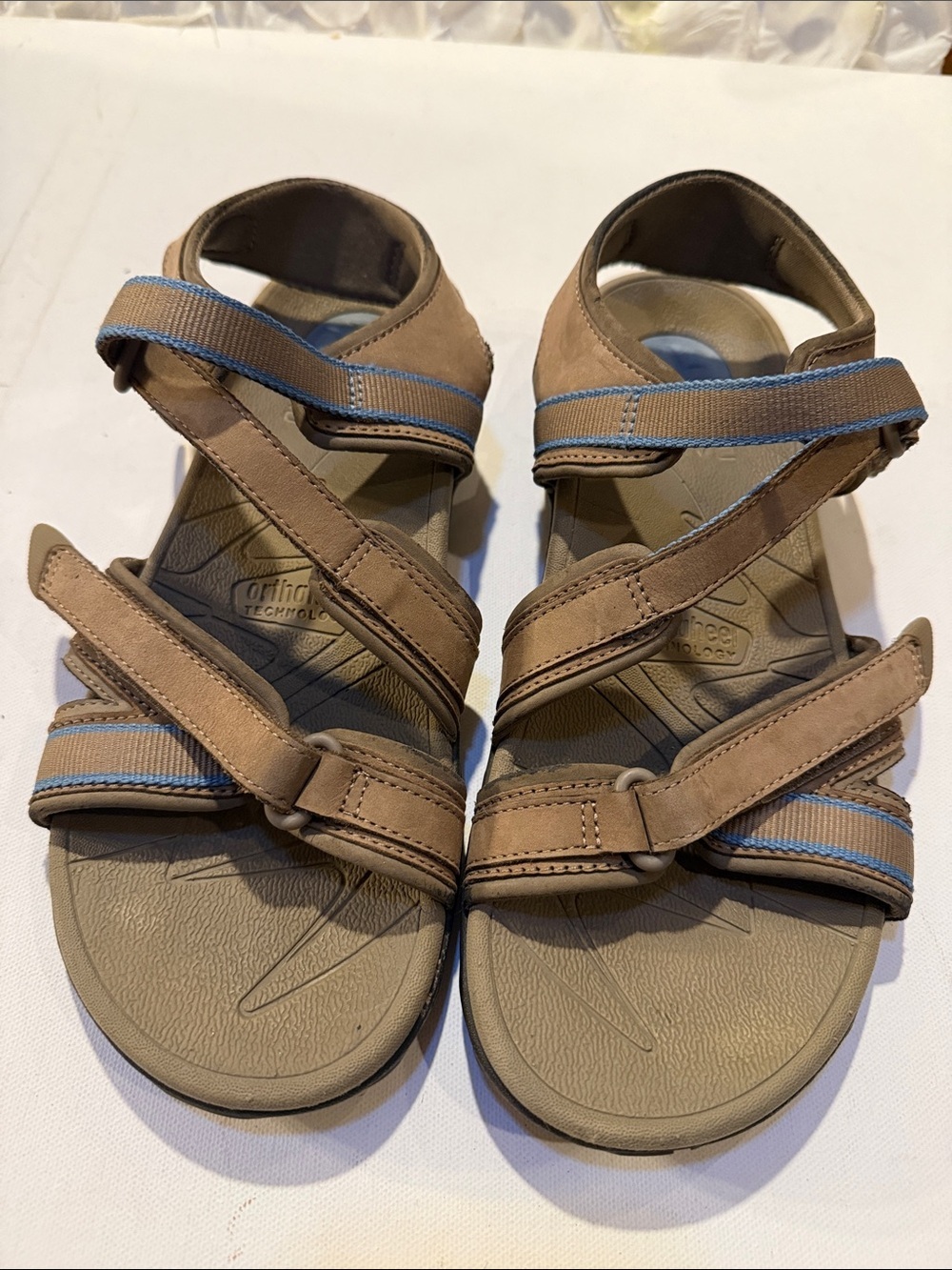 Teva Brown Sandals with Blue Accent Straps